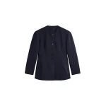 The Frankie Shop Chesnay Collarless Blazer - Navy - Oversized Minimalist Jackets in Blue - Shop at Luxury Shoes 
