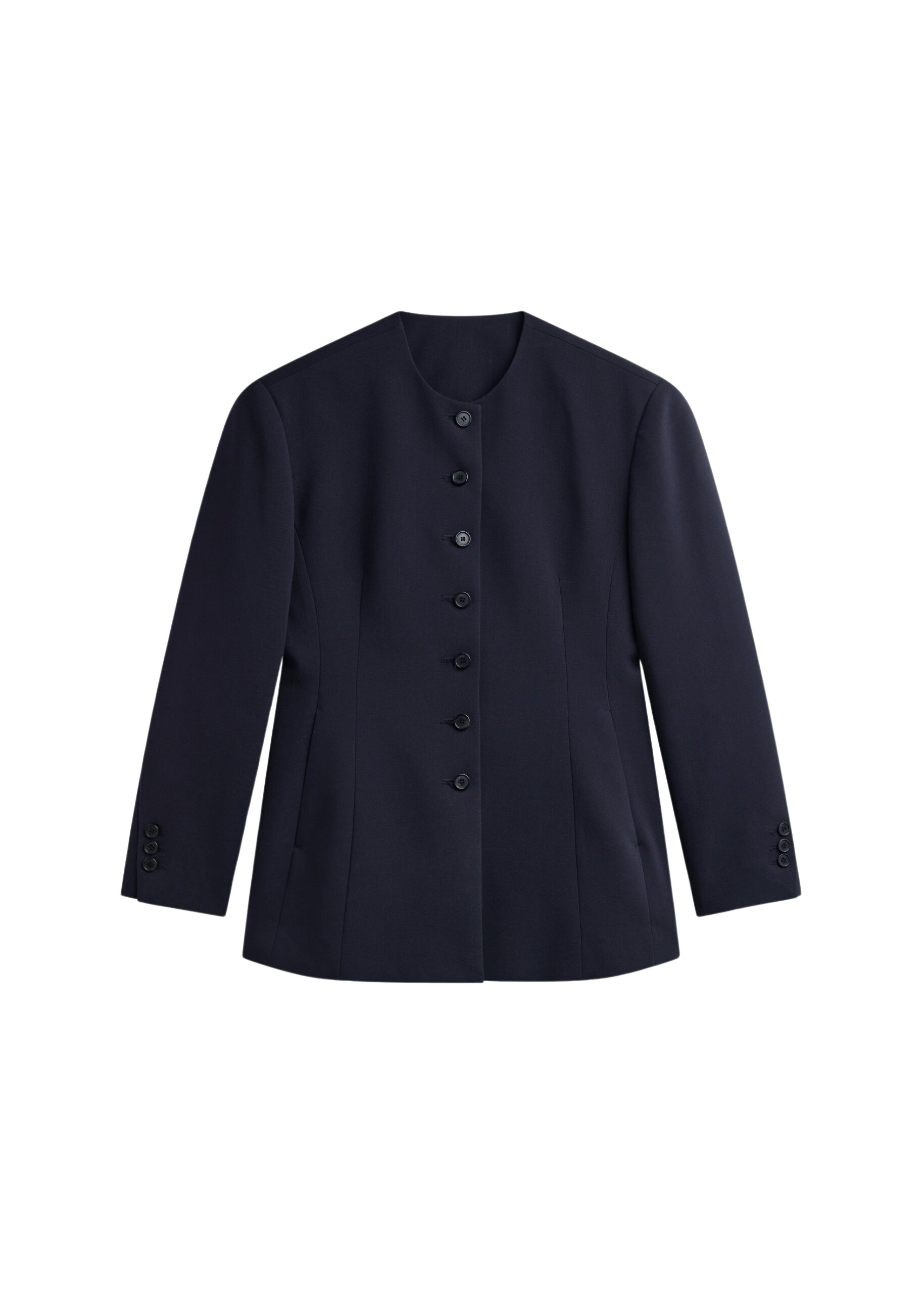 The Frankie Shop Chesnay Collarless Blazer – Navy