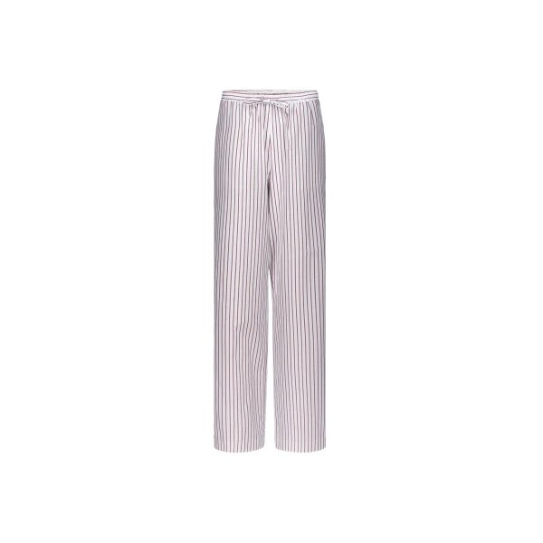 The Frankie Shop Cisco Striped Cotton Trousers – Dark Red/Light Blue