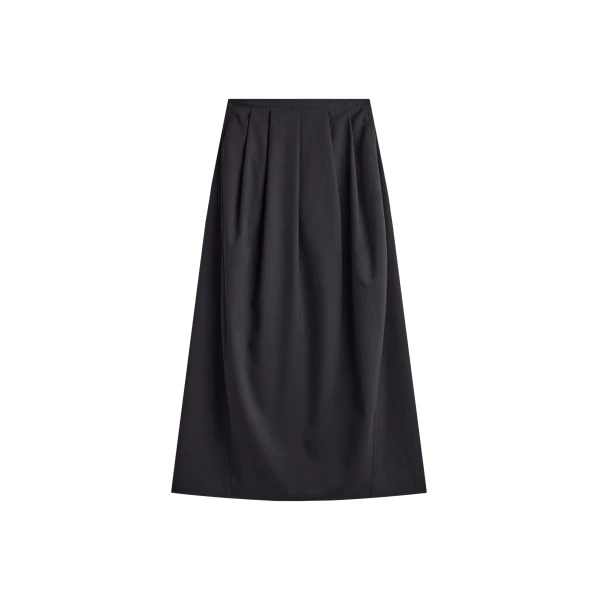 The Frankie Shop Claremont Cocoon Skirt - Black - Oversized Minimalist Skirts in Black - Shop at Luxury Shoes 