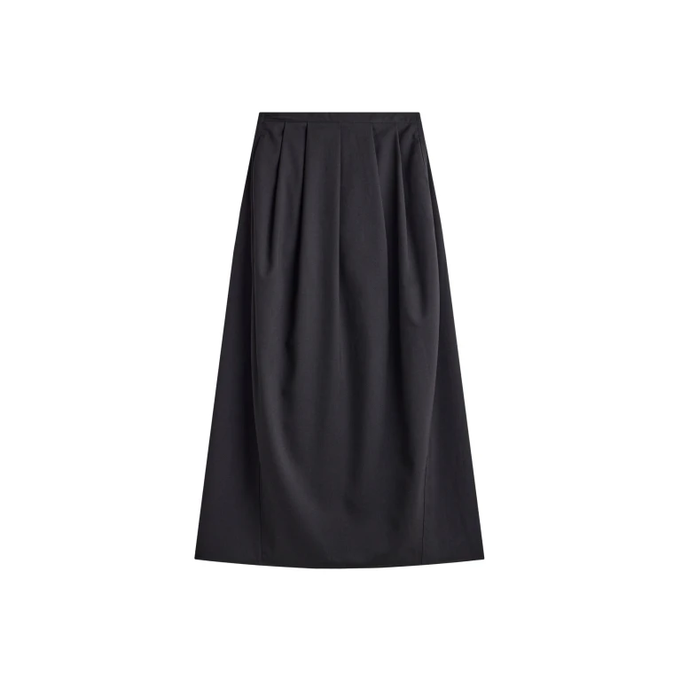 The Frankie Shop Claremont Cocoon Skirt - Black - Oversized Minimalist Skirts in Black - Shop at Luxury Shoes 