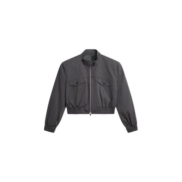 The Frankie Shop Cobain Padded Cropped Bomber - Charcoal - Oversized Minimalist Jackets in Grey - Shop at Luxury Shoes 