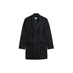 The Frankie Shop Coblence Textured Wool-Blend Coat – Black