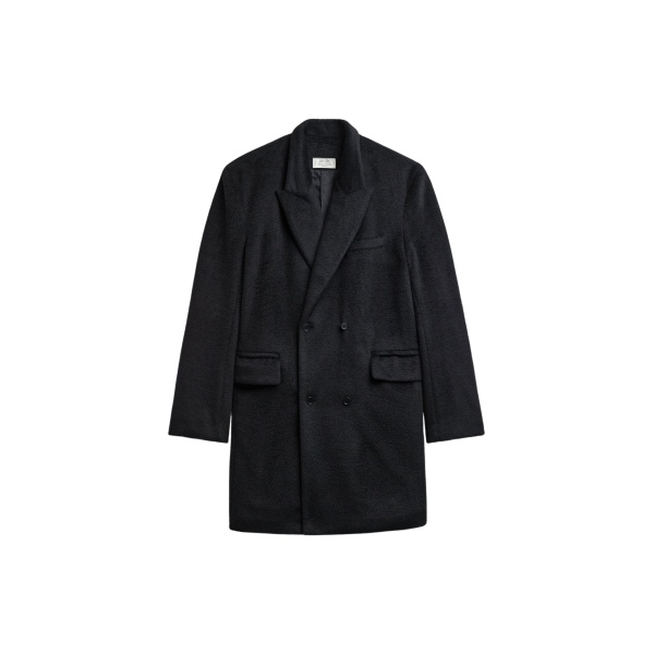 The Frankie Shop Coblence Textured Wool-Blend Coat - Black - Oversized Minimalist Coats in Black - Shop at Luxury Shoes 