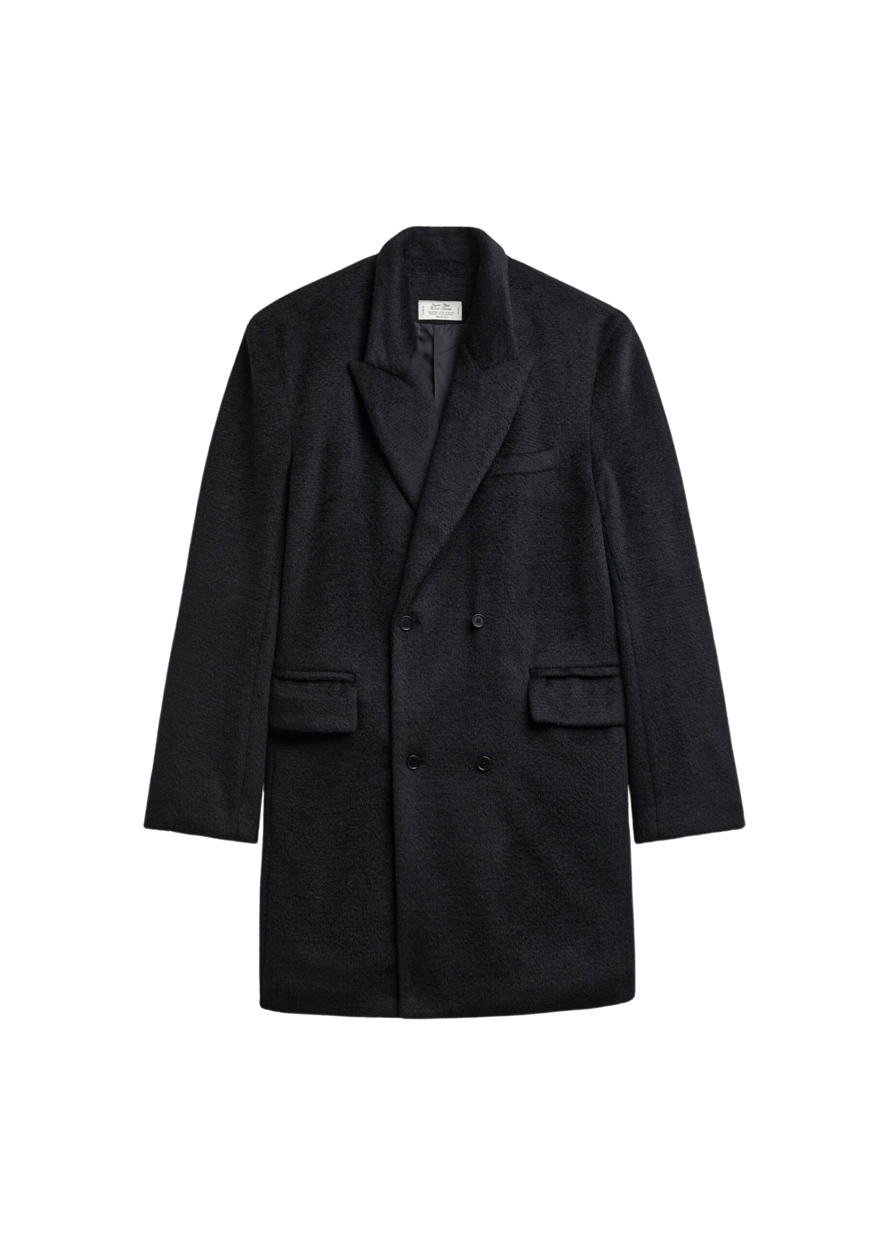 The Frankie Shop Coblence Textured Wool-Blend Coat – Black