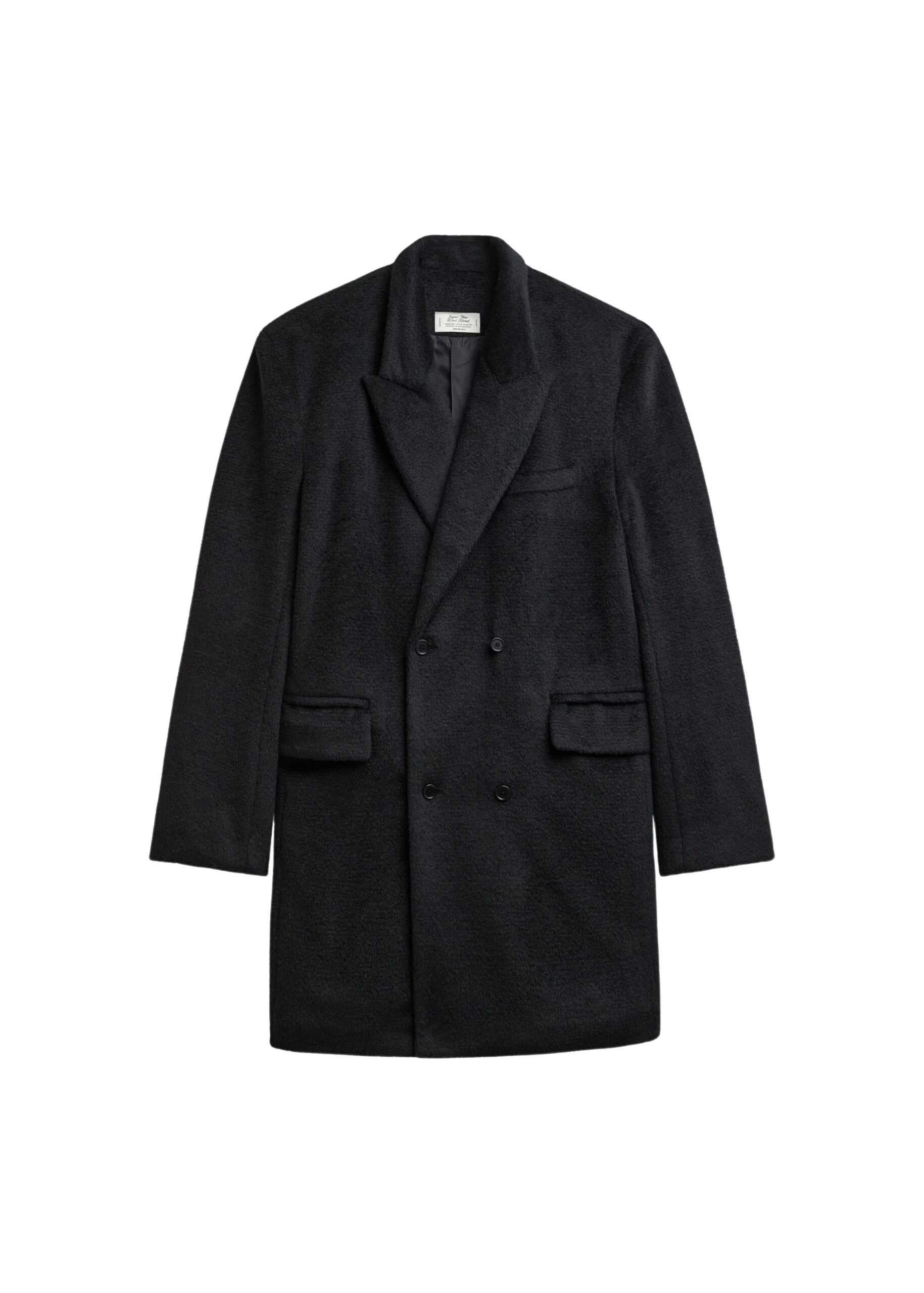 The Frankie Shop Coblence Textured Wool-Blend Coat – Black