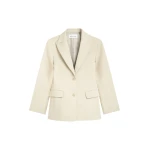 The Frankie Shop Colette Hourglass Blazer - Beige - Oversized Minimalist Jackets in Beige - Shop at Luxury Shoes 