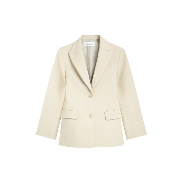 The Frankie Shop Colette Hourglass Blazer - Beige - Oversized Minimalist Jackets in Beige - Shop at Luxury Shoes 