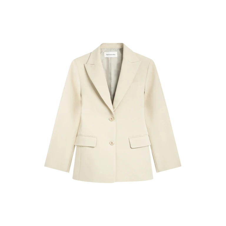 The Frankie Shop Colette Hourglass Blazer - Beige - Oversized Minimalist Jackets in Beige - Shop at Luxury Shoes 