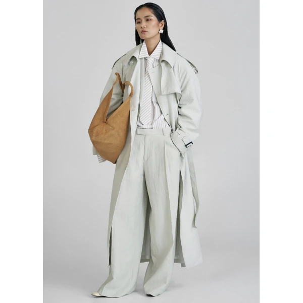 The Frankie Shop Connahy Tie Neck Shirt - White - Oversized Minimalist Tops in White - Shop at Luxury Shoes 