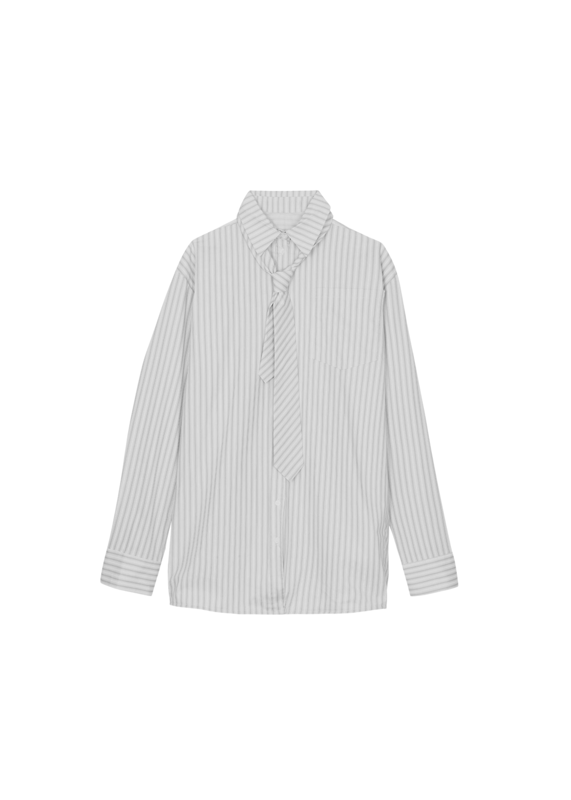 The Frankie Shop Connahy Tie Neck Shirt - White - Oversized Minimalist Tops in White - Shop at Luxury Shoes 