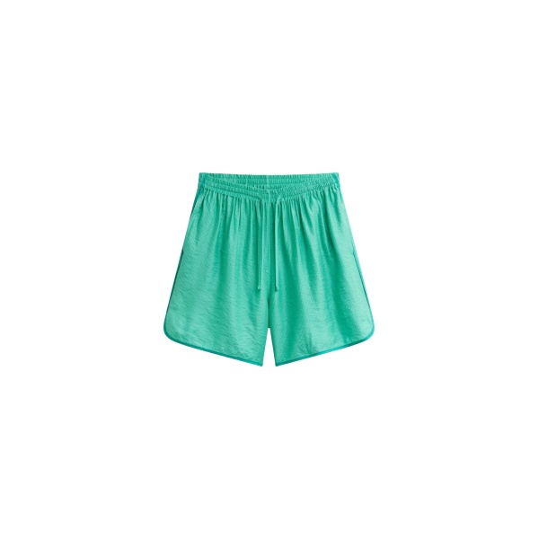 The Frankie Shop Coria Boxer Shorts - Green Stripe - Oversized Minimalist Shorts in Multicolour - Shop at Luxury Shoes 