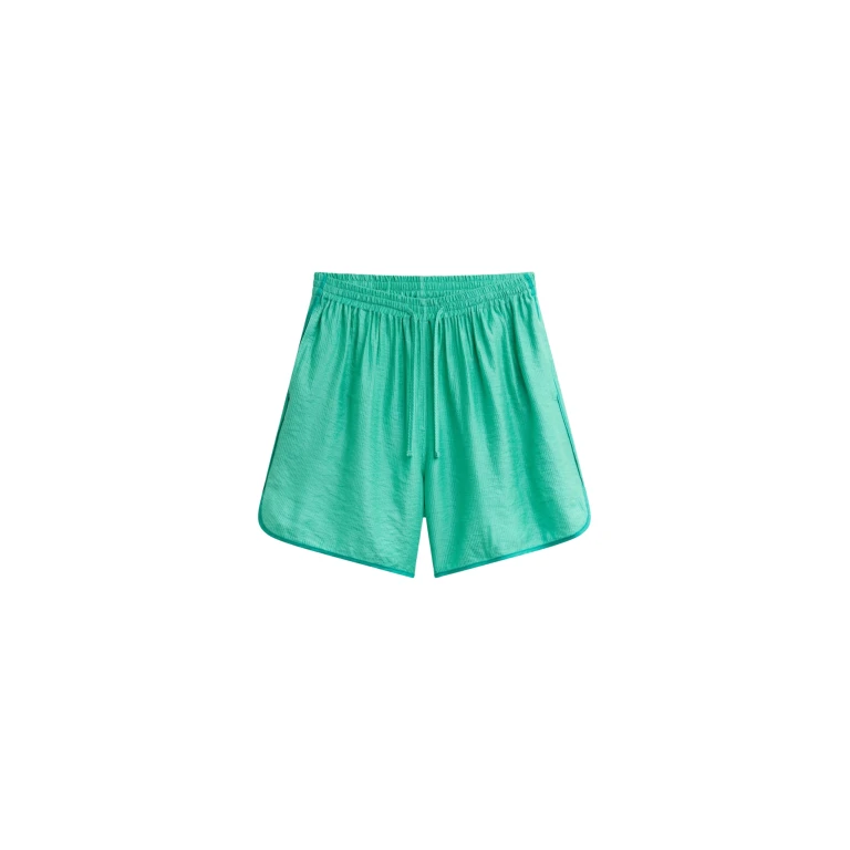 The Frankie Shop Coria Boxer Shorts - Green Stripe - Oversized Minimalist Shorts in Multicolour - Shop at Luxury Shoes 