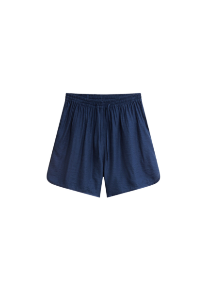 The Frankie Shop Coria Boxer Shorts - Navy Stripe - Oversized Minimalist Shorts in Multicolour - Shop at Luxury Shoes 