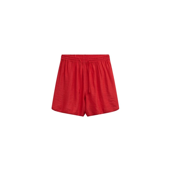The Frankie Shop Coria Boxer Shorts - Red Stripe - Oversized Minimalist Shorts in Red - Shop at Luxury Shoes 