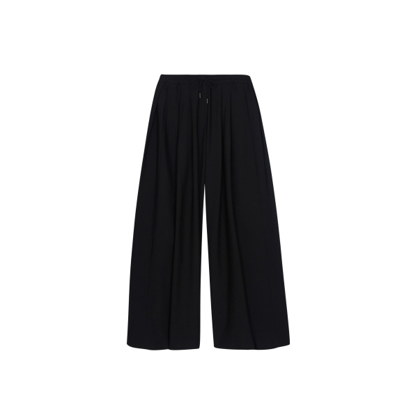 The Frankie Shop Corlen Pleated Wide Pants - Black - Oversized Minimalist Pants in Black - Shop at Luxury Shoes 