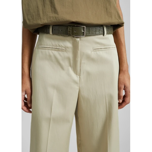 The Frankie Shop Corris Straight Cuff Trousers - Beige - Oversized Minimalist Pants in Beige - Shop at Luxury Shoes 