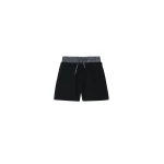 The Frankie Shop Cressy Double Waistband Shorts - Black - Oversized Minimalist Shorts in Black - Shop at Luxury Shoes 