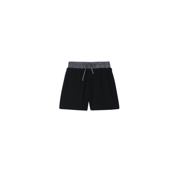 The Frankie Shop Cressy Double Waistband Shorts - Black - Oversized Minimalist Shorts in Black - Shop at Luxury Shoes 
