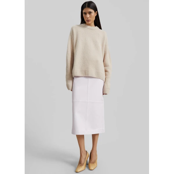 The Frankie Shop Crewneck Sweater - Beige - Oversized Minimalist Knitwear in Beige - Shop at Luxury Shoes 