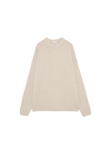 The Frankie Shop Crewneck Sweater - Beige - Oversized Minimalist Knitwear in Beige - Shop at Luxury Shoes 