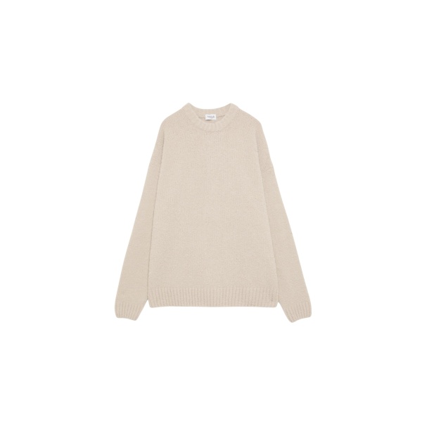 The Frankie Shop Crewneck Sweater - Beige - Oversized Minimalist Knitwear in Beige - Shop at Luxury Shoes 