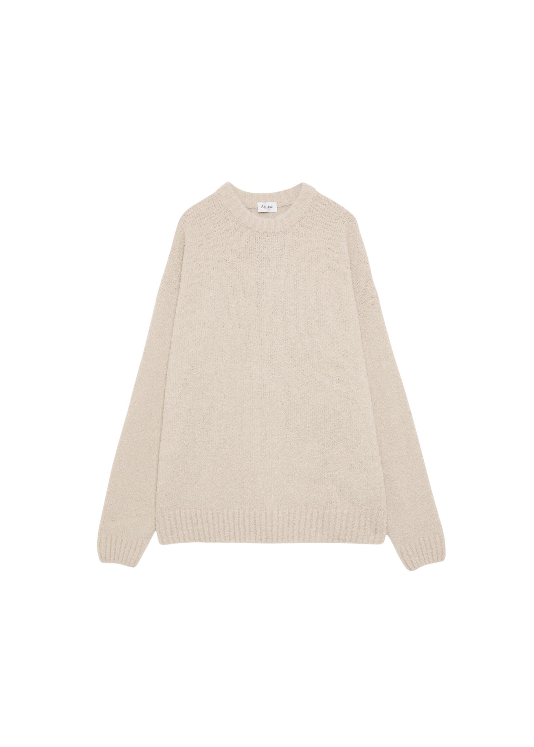 The Frankie Shop Crewneck Sweater - Beige - Oversized Minimalist Knitwear in Beige - Shop at Luxury Shoes 