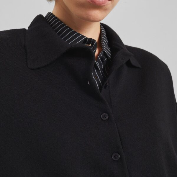 The Frankie Shop Croydon Padded Knit Polo – Black, view 3