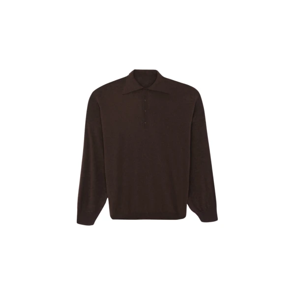 The Frankie Shop Croydon Padded Knit Polo - Brown - Oversized Minimalist Knitwear in Beige - Shop at Luxury Shoes 