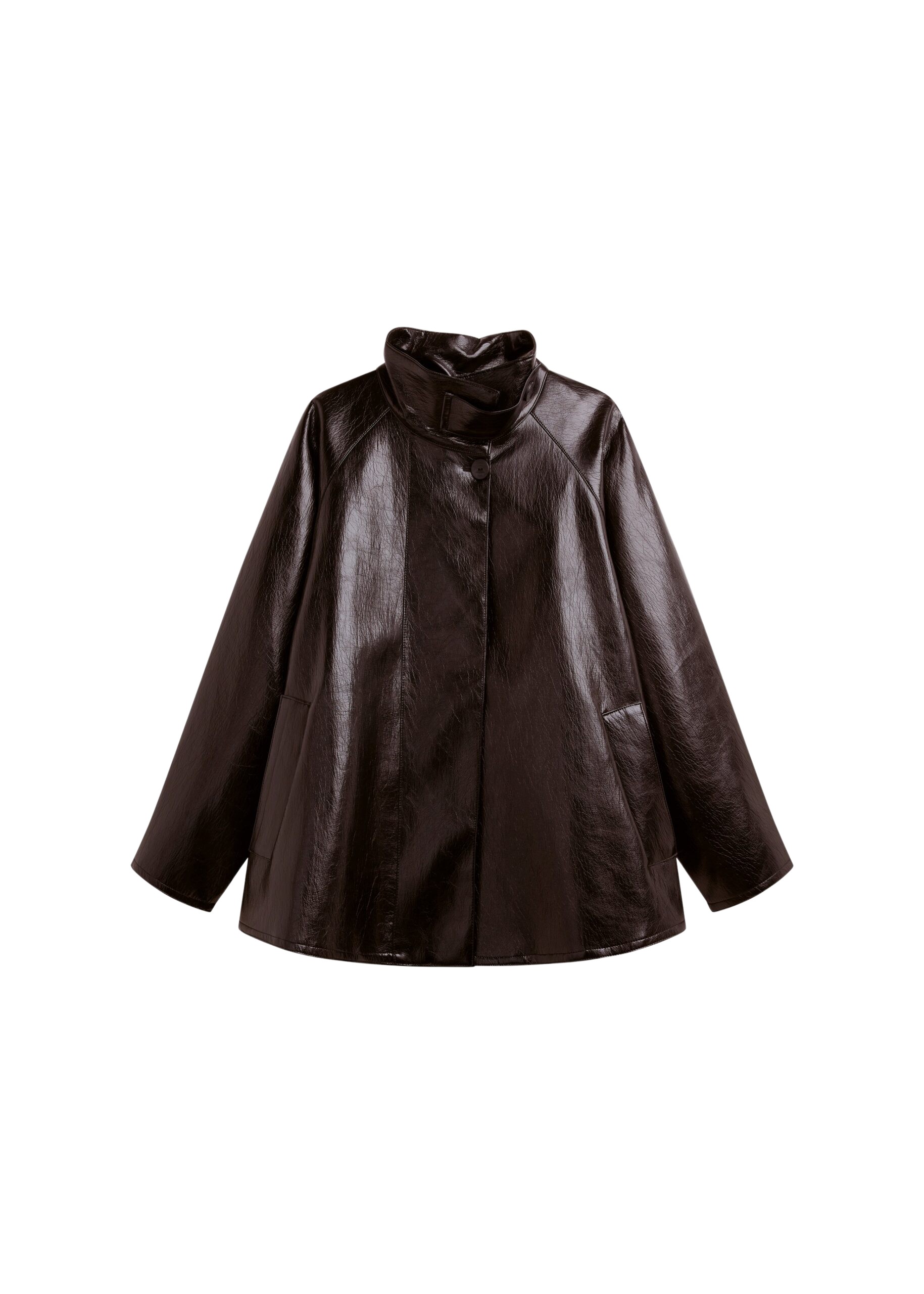 The Frankie Shop Dalaro Faux Leather Swing Jacket – Burgundy
