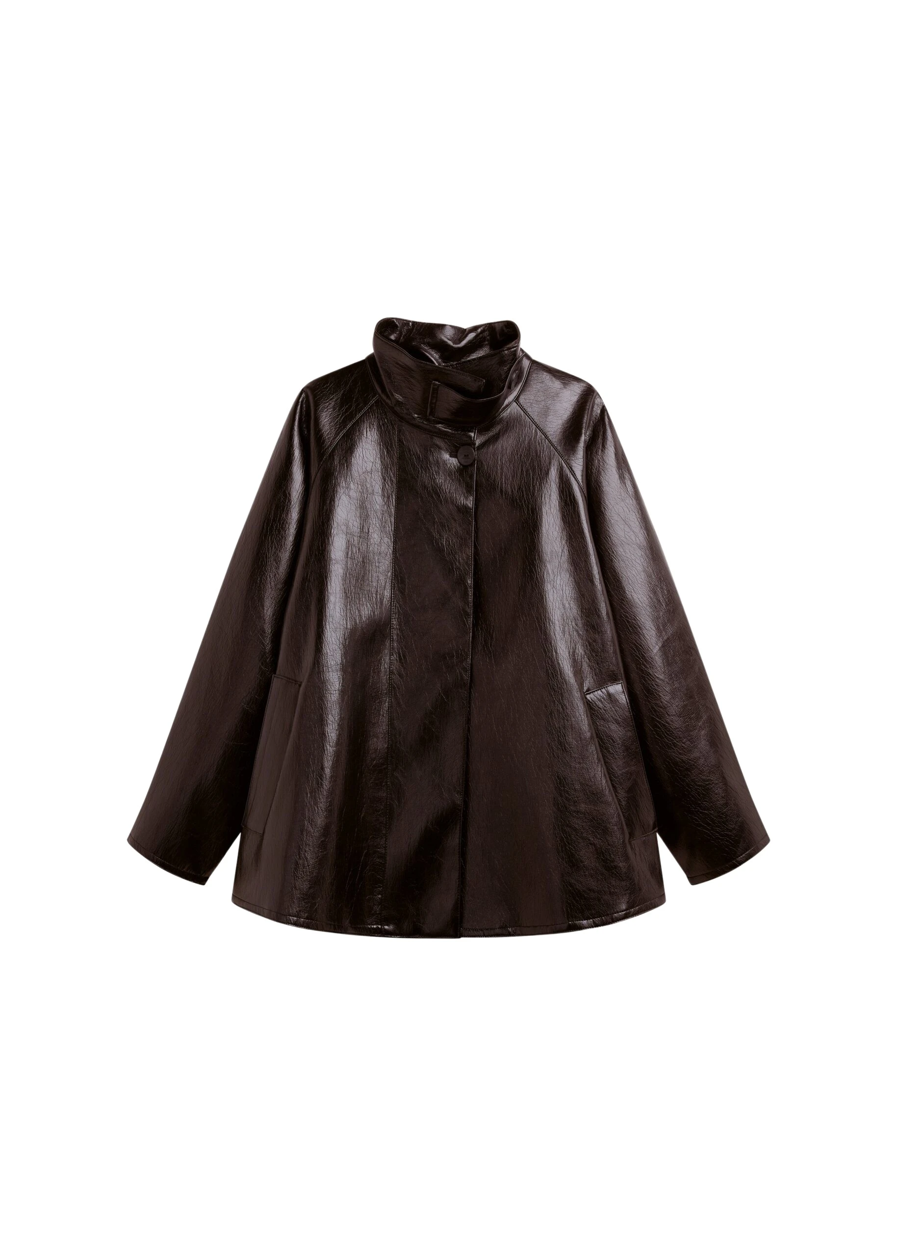 The Frankie Shop Dalaro Faux Leather Swing Jacket – Burgundy
