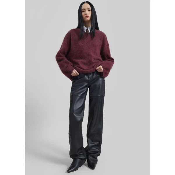 The Frankie Shop Dalston Leather Pants – Black, view 2