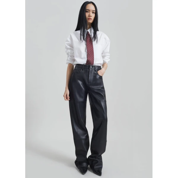 The Frankie Shop Dalston Leather Pants – Black, view 4