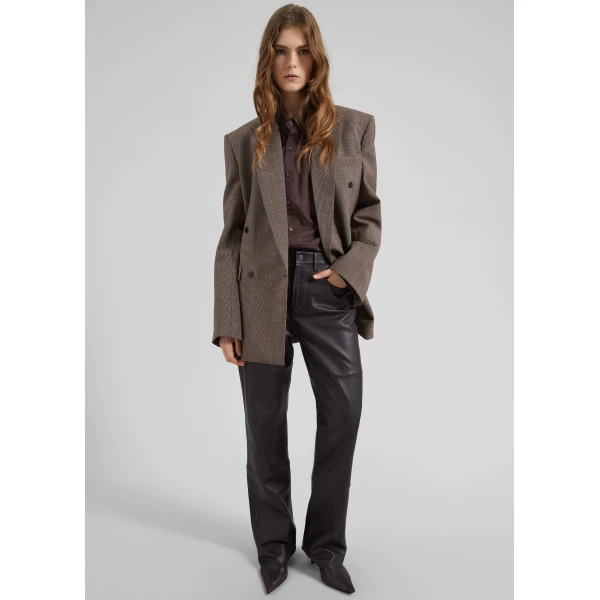 The Frankie Shop Dalston Leather Pants – Vintage Brown, view 2