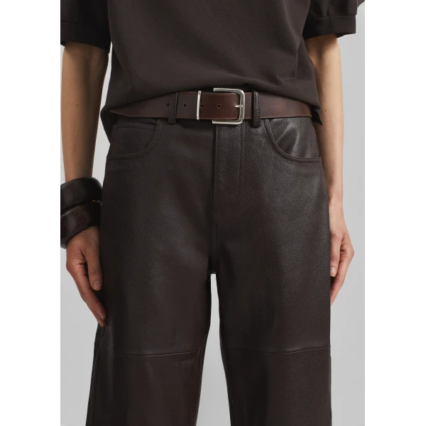 The Frankie Shop Dalston Leather Pants – Vintage Brown, view 5