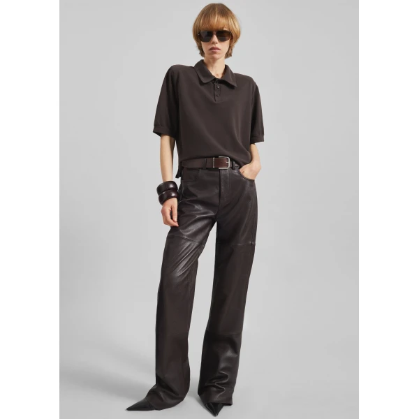 The Frankie Shop Dalston Leather Pants – Vintage Brown, view 6
