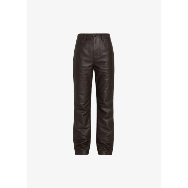 The Frankie Shop Dalston Leather Pants – Vintage Brown