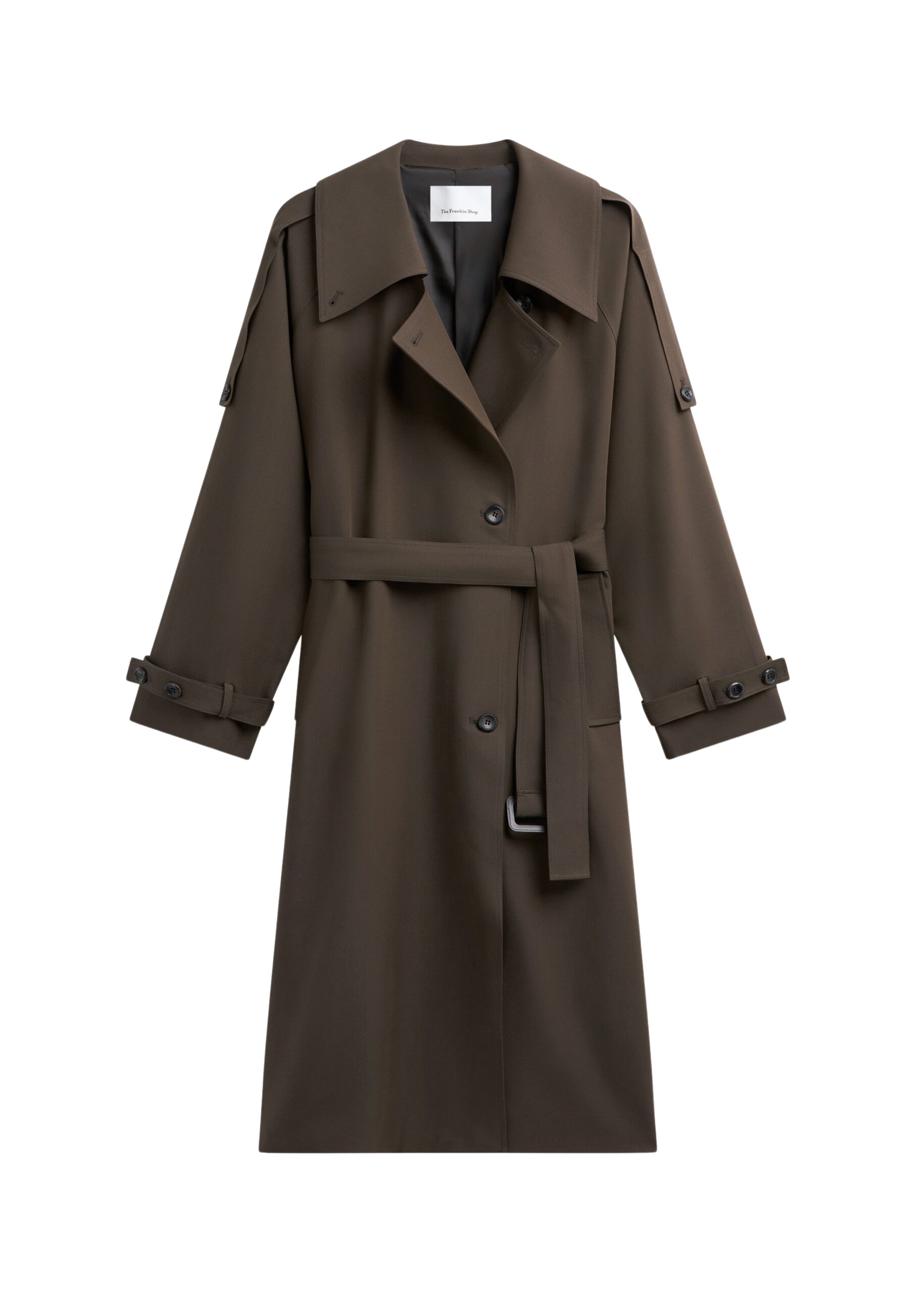 The Frankie Shop Dartford Trench Coat – Olive Brown