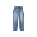 The Frankie Shop Dawson Wide Leg Jeans - Medium Wash - Oversized Minimalist Pants in Grey - Shop at Luxury Shoes 