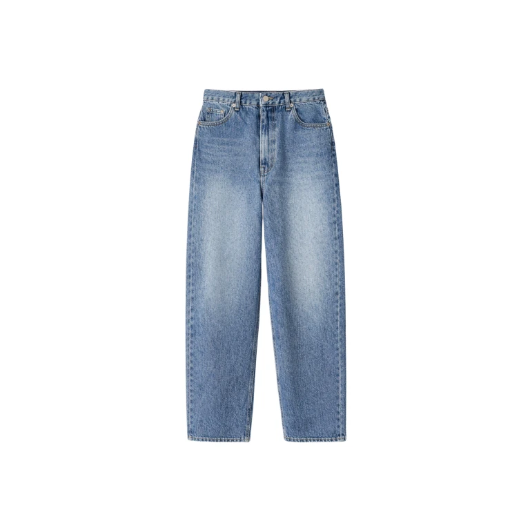 The Frankie Shop Dawson Wide Leg Jeans - Medium Wash - Oversized Minimalist Pants in Grey - Shop at Luxury Shoes 