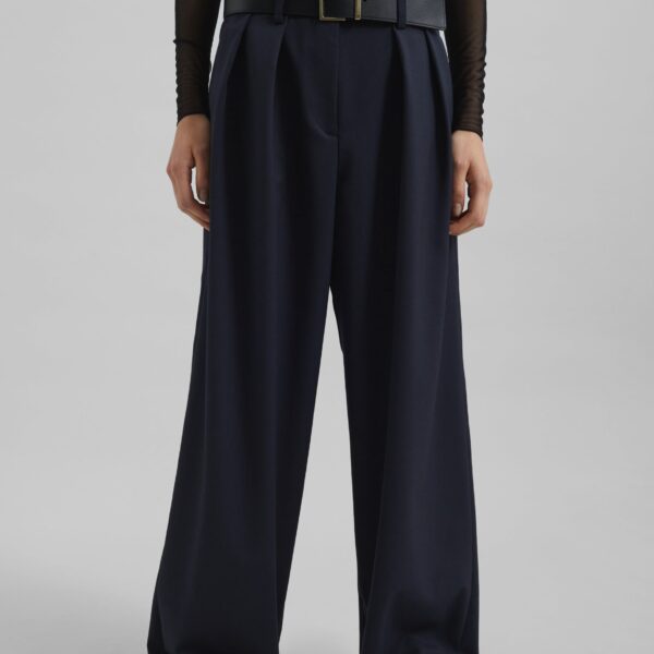 The Frankie Shop Daytona Pleated Trousers – Navy, view 2
