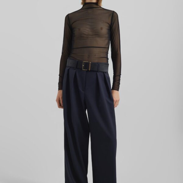 The Frankie Shop Daytona Pleated Trousers – Navy, view 4