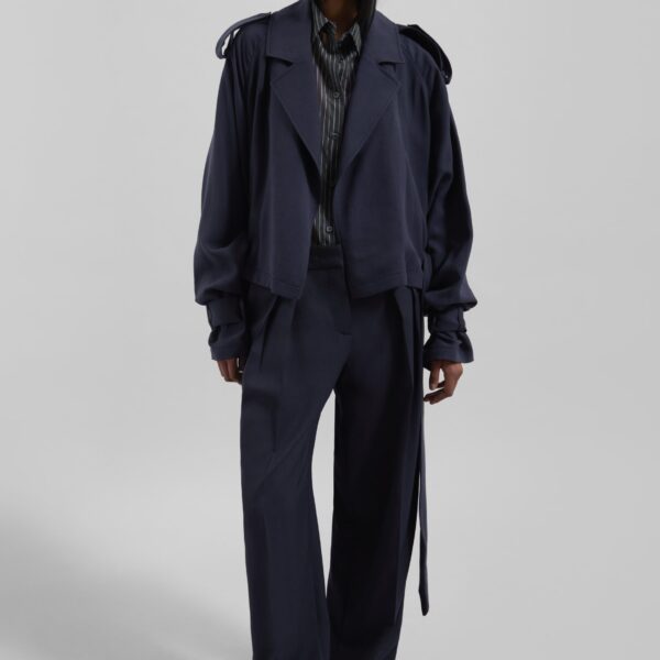 The Frankie Shop Daytona Pleated Trousers – Navy, view 6