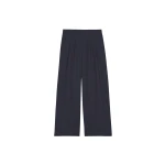 The Frankie Shop Daytona Pleated Trousers - Navy - Oversized Minimalist Pants in Blue - Shop at Luxury Shoes 