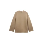 The Frankie Shop Delancey Long Sleeve Neoprene Top – Camel