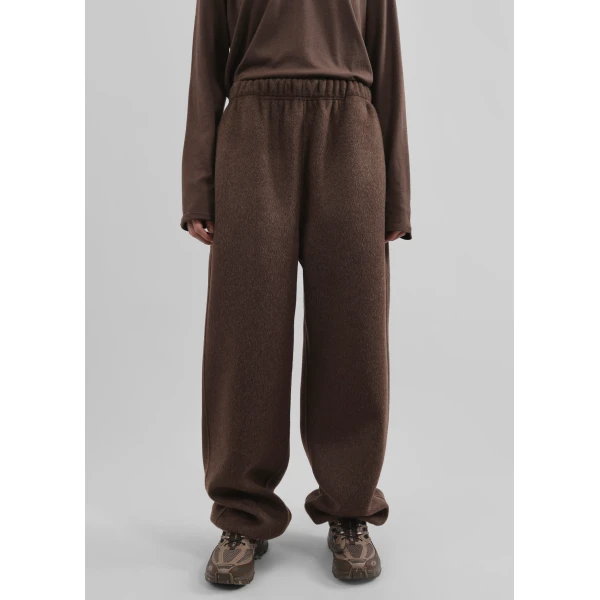 The Frankie Shop Delancey Wool Joggers - Brown Melange - Oversized Minimalist Pants in Beige - Shop at Luxury Shoes 