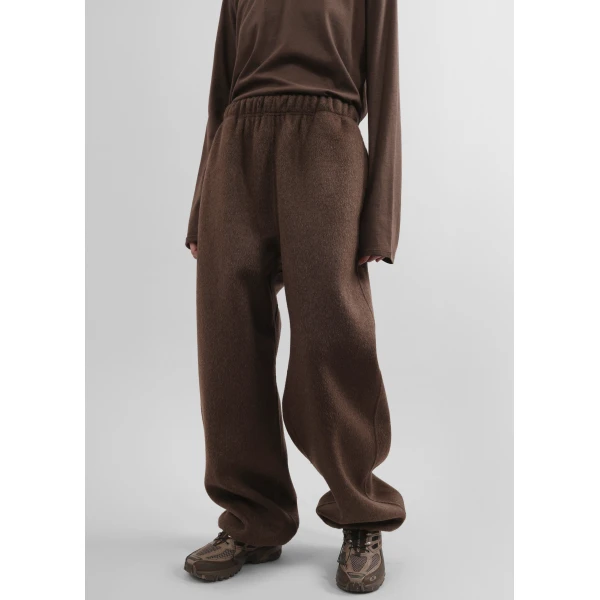 The Frankie Shop Delancey Wool Joggers - Brown Melange - Oversized Minimalist Pants in Beige - Shop at Luxury Shoes 