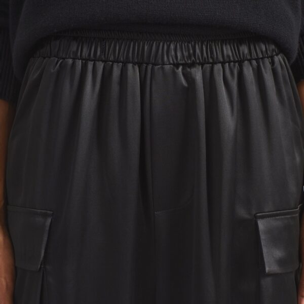 The Frankie Shop Delny Satin Cargo Pants – Black, view 5