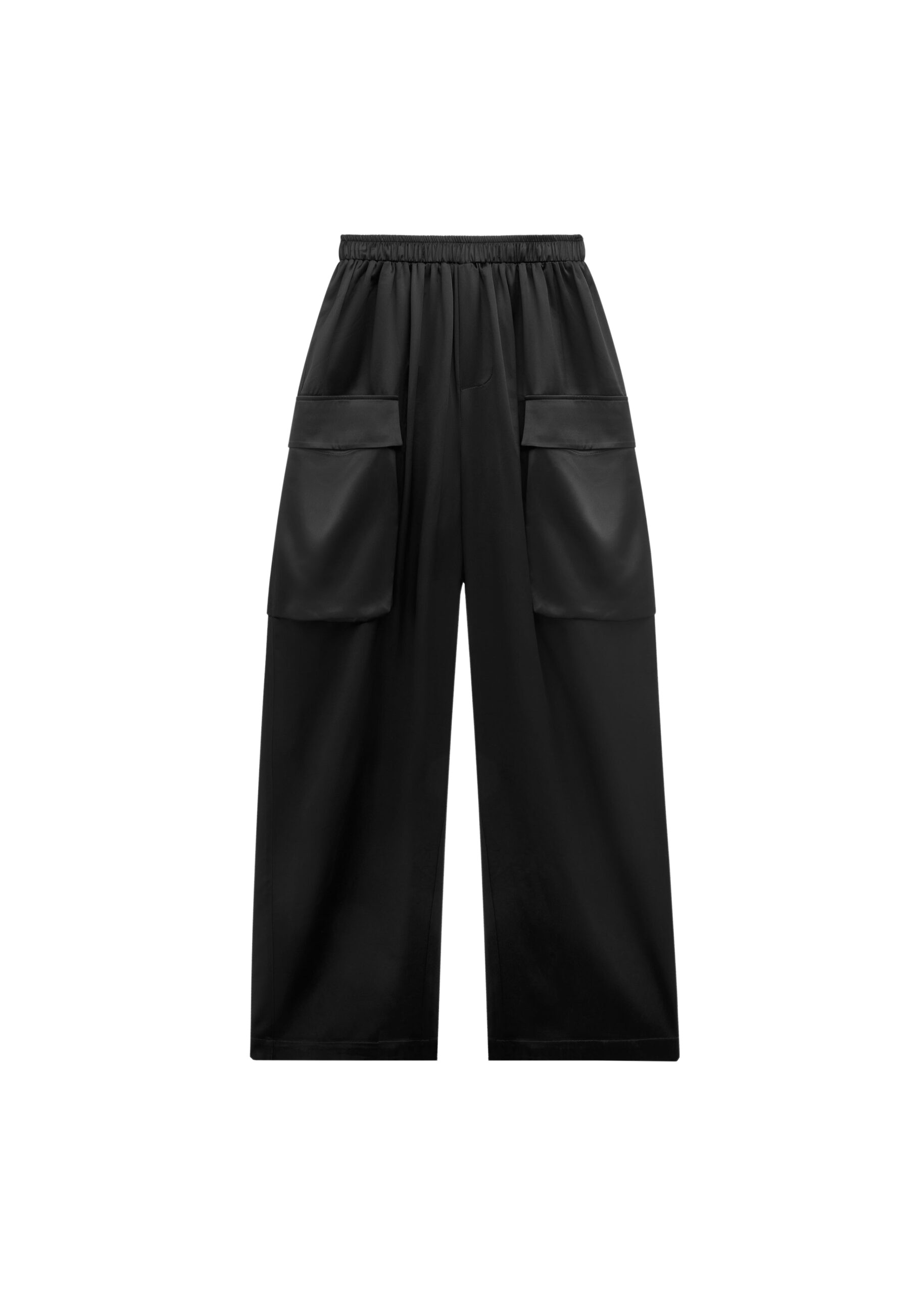 The Frankie Shop Delny Satin Cargo Pants – Black