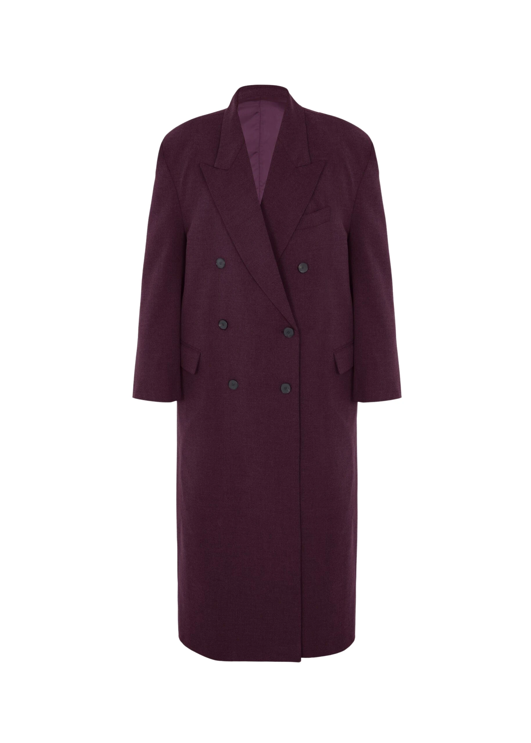 Delphina Long Coat - Burgundy